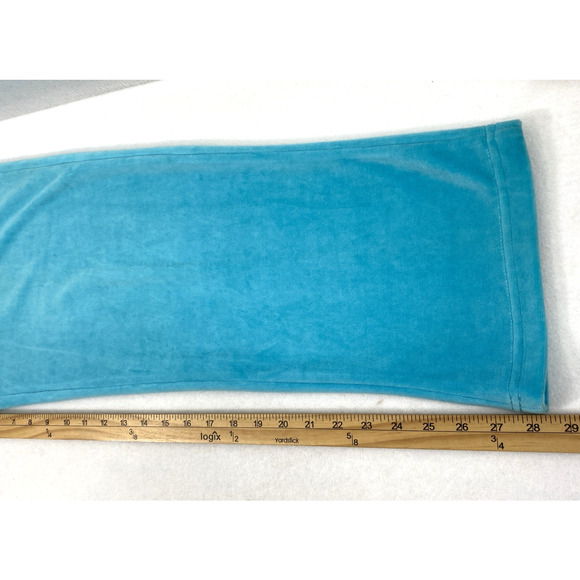 Womens Velour Pants & Zip Hoodie Jacket Size Medium Y2K Turquoise Blue Tracksuit - Picture 15 of 16